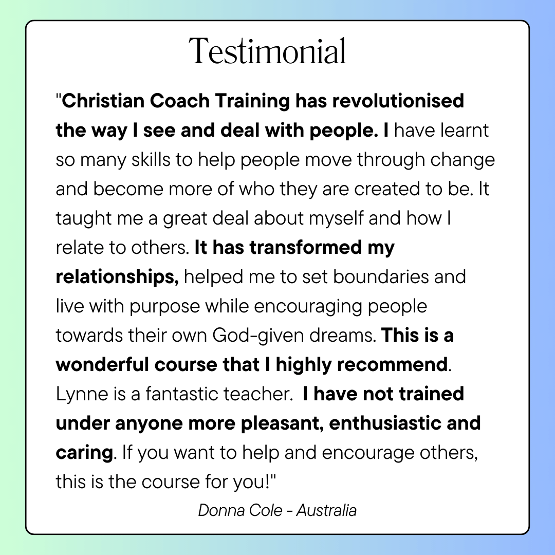 Christian Life Coach Training Testimonial-Donna-Cole